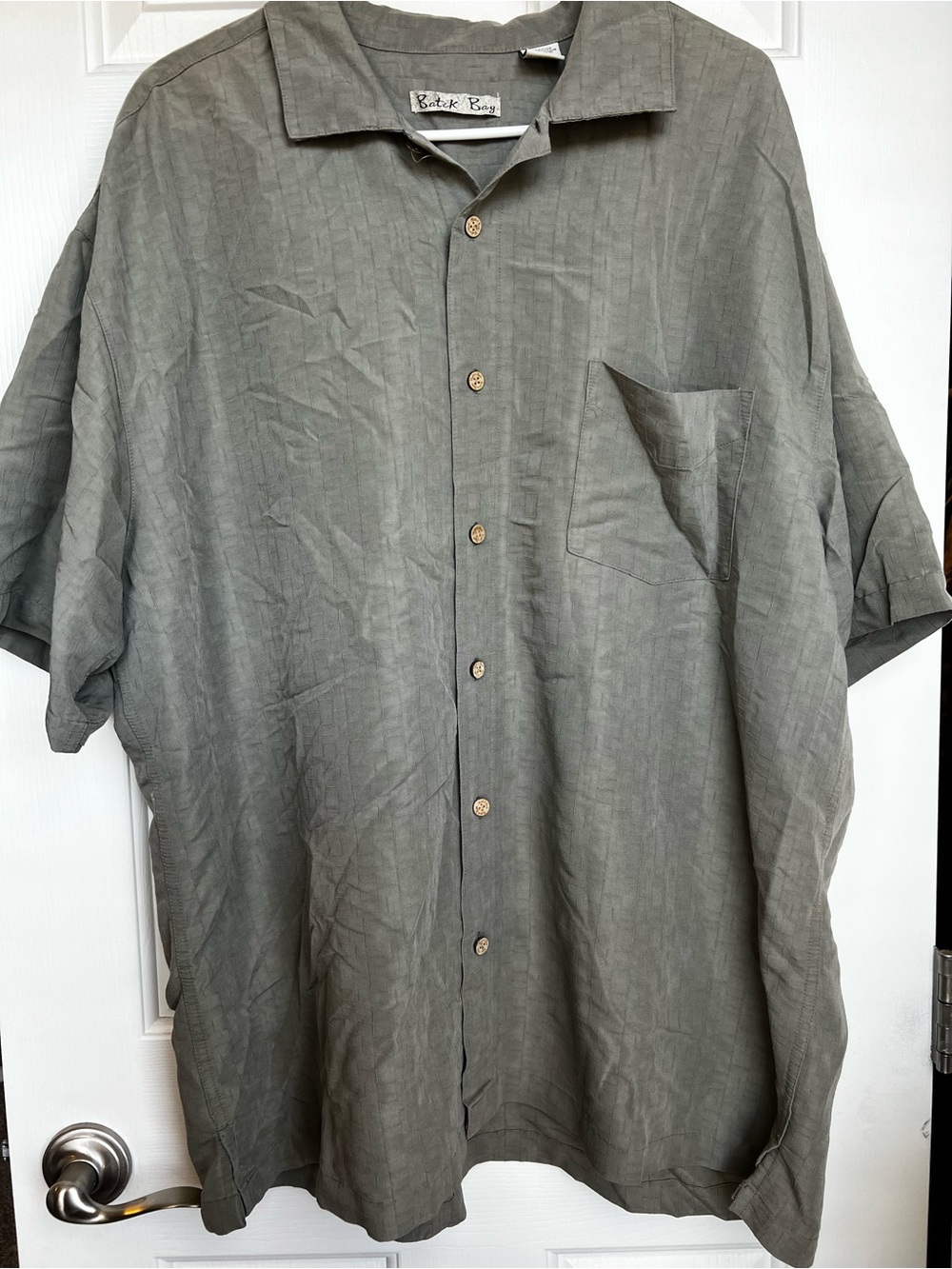 Men's Short-Sleeve Linen Shirt — Olive Green